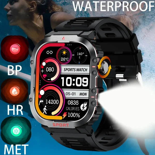 kf-S24b40892076143d8ad8cfcca99016cc4n New in GPS Smart Watch For Men Wome Military Amoled Flashlight Waterproof Outdoor Sport Bluetooth Call Smartwatch Smart Band