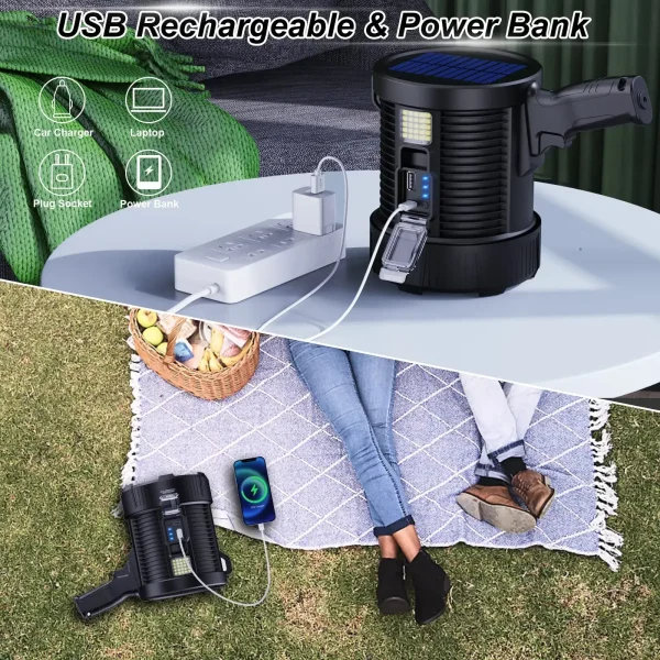 kf-S45fbb5619a304288a637ac709e7241f5E Rechargeable Spotlight 900000 Lumens Led Spot Lights Handheld Large Flashlight Super Bright Outdoor Solar Spotlights Searchlight