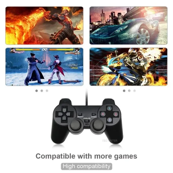 1/2pcs USB Wired Game Controller Gamepad For PC Windows Computer Laptop Joystic Joypad For WinXP/Win7/8/10 Black Game Joystick