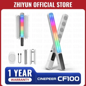 ZHIYUN Official CINEPEER CF100 100W RGB Handheld Stick Light LED Lights 2700K-6500K for Photo Video Streaming Photography Light