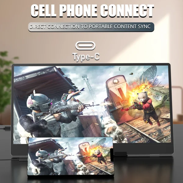 kf-Sb654855ad832448e94ad57a4be25cd5cz MUCAI N140-S36 Portable Display 14 Inch 60Hz Resolution 1366*768 TN Panel 250cd/㎡ Brightness 3ms Response Portable Monitor