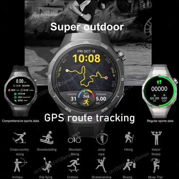 Watch 5 Pro GPS NFC Smart Watch Men HD AMOLED Screen Heart rate Bluetooth Calls IP68 Waterproof Man Fitness Smartwatch 2025 New