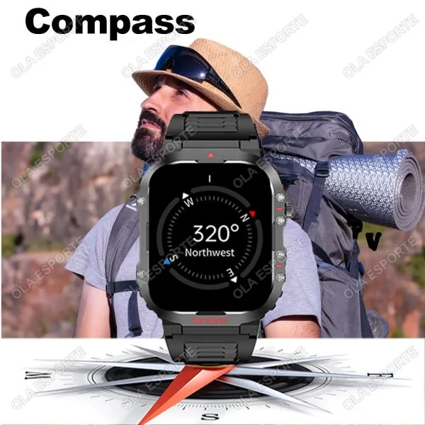 kf-Sc20475c6cb754238a689fdf21da5df2ei New in GPS Smart Watch For Men Wome Military Amoled Flashlight Waterproof Outdoor Sport Bluetooth Call Smartwatch Smart Band