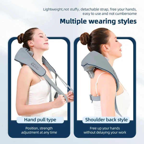 kf-Sd794c44f611c4af3b214f8c88daeb4b7R Foreverlily 26W Neck And Shoulder Massager Wireless Shoulder And Back Kneading Massage Shawl Trapezius Neck Cervical masajeador