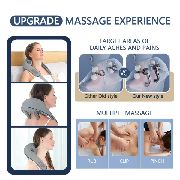 kf-Se28982dc0a2045f4a6a030e88140d080L Foreverlily 26W Neck And Shoulder Massager Wireless Shoulder And Back Kneading Massage Shawl Trapezius Neck Cervical masajeador