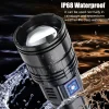 kf-Sf17c102be51a45cab3380cfd724c965dO Ultra Bright LED Flashlight Powerful Tactical Torch 15000mah Built-in Battery Emergency Camping Spotlights With Tail Light