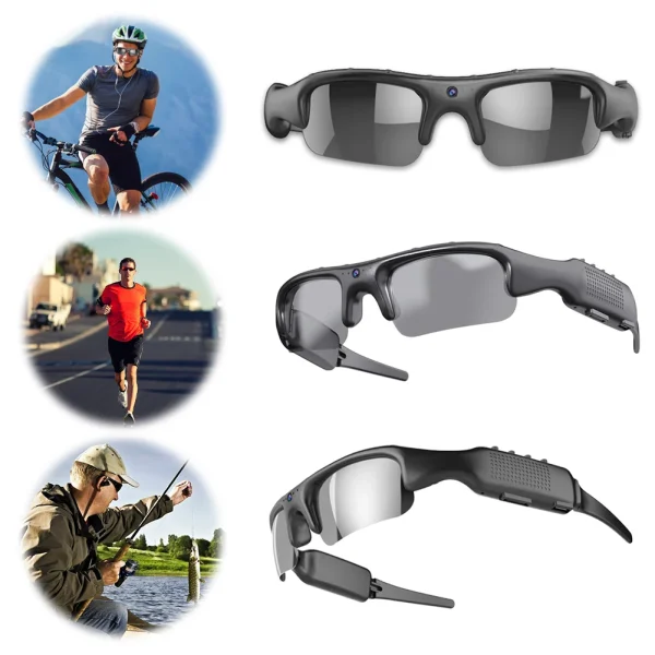 Smart Camera Glasses Video Sunglasses WiFi 1080P HD Video Recording Camera Glasses for Car Cycling Driving Hiking Fishing