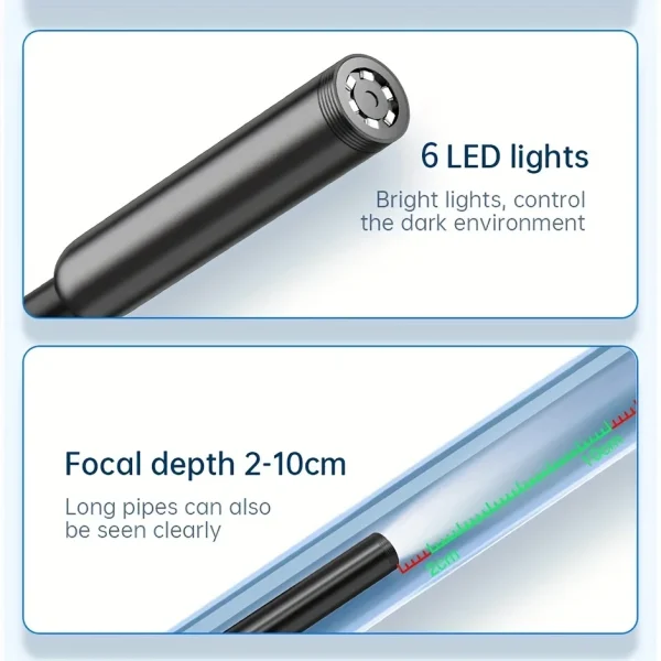 USB Endoscope for OTG Android Phone 5.5mm Borescope Inspection Snake Camera IP67 Waterproof with 6 LED Lights For Type C