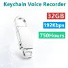 64GB Mini Digital Recorder Spy Keychain Voice Recorder -750 Hours 192KBPS One-key Recording Voice Activated USB Audio Recor