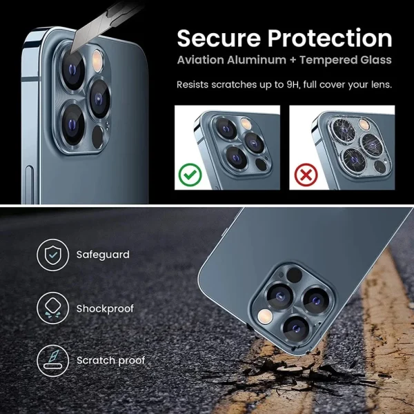 Metal Armor Camera Lens Protector For iPhone 16 Pro 17 13 11 12 14 15 Pro Max Tempered Glass For iPhone Mini Camera Protector